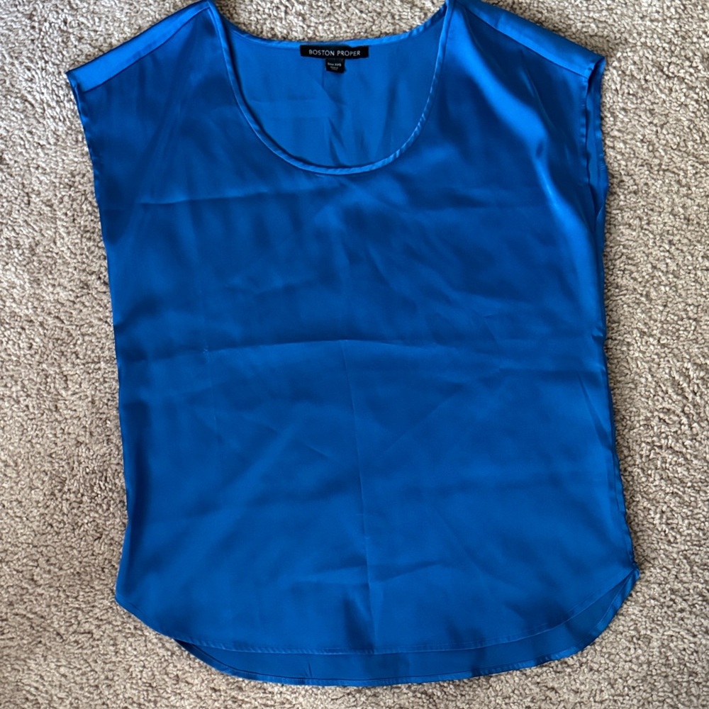 Boston Proper Electric Blue Sleeveless Blouse